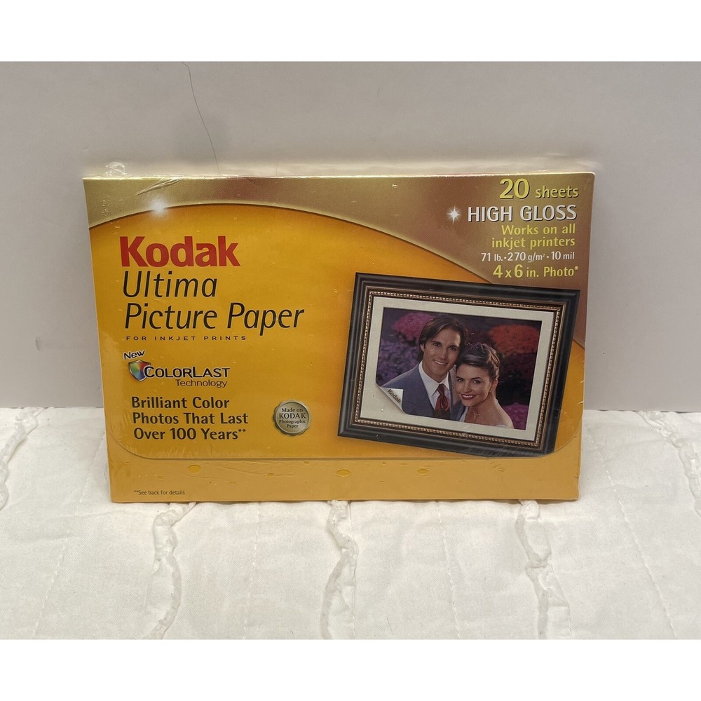 Kodak Ultima Photo Picture Paper 20 Sheets‎ High Gloss 4x6" NEW
